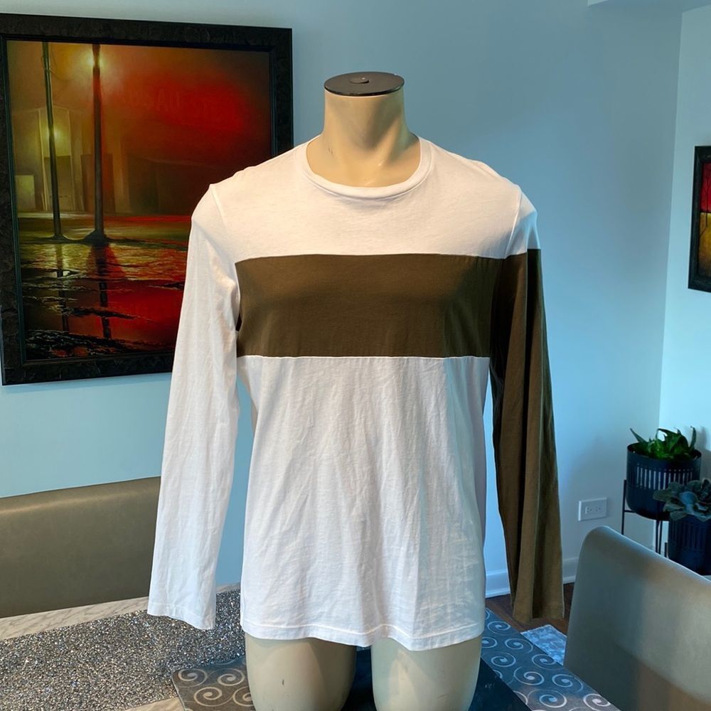 Helmut Lang Large Long-Sleeve Color-Block Logo Gr… - image 2